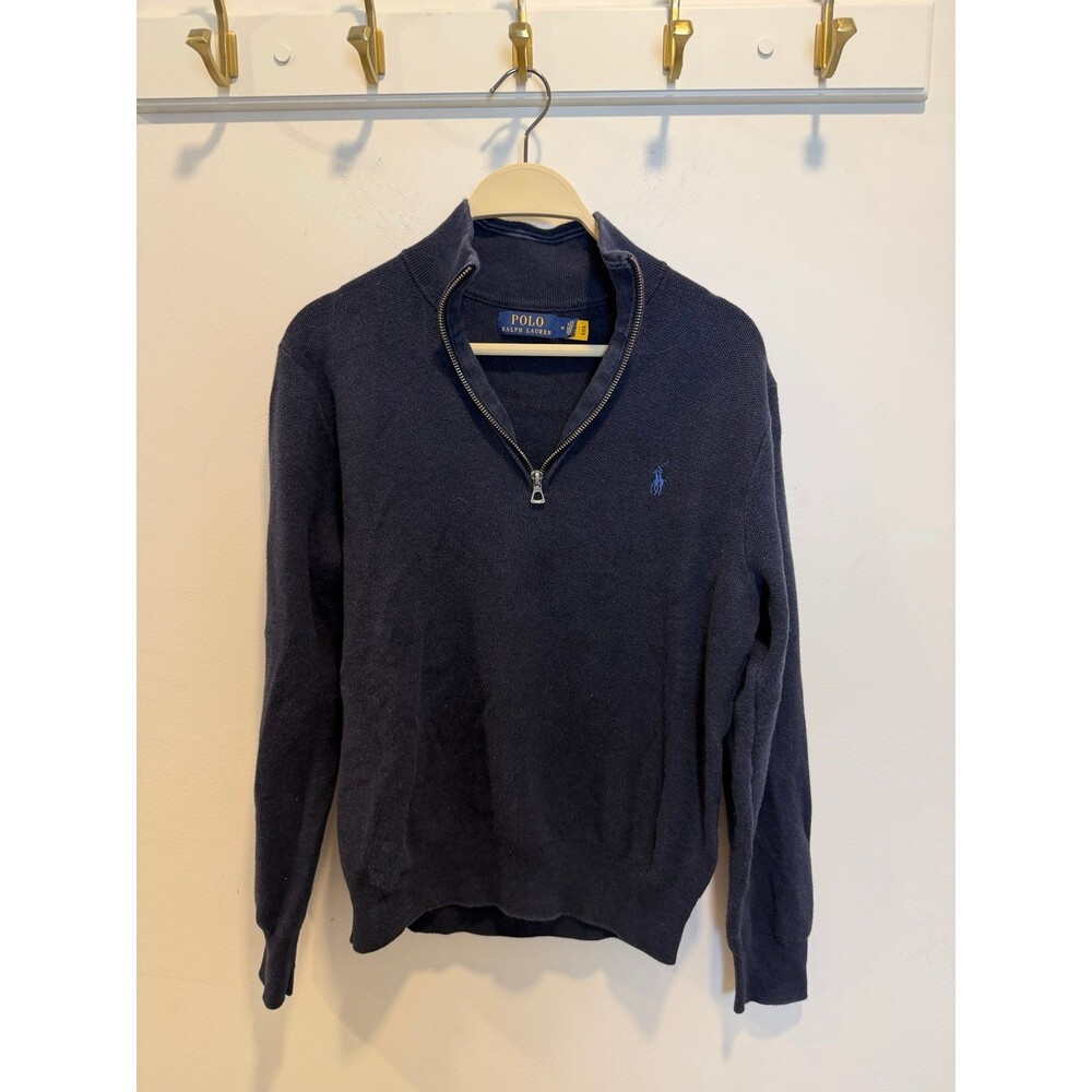 Polo Ralph Lauren Navy Half-Zip Knit Sweater – M
